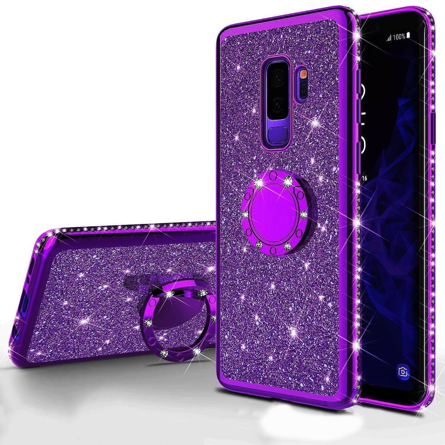 Bling Glitter Ring Stand Back Case for Samsung Galaxy S20 Plus Ultra - carolay.co