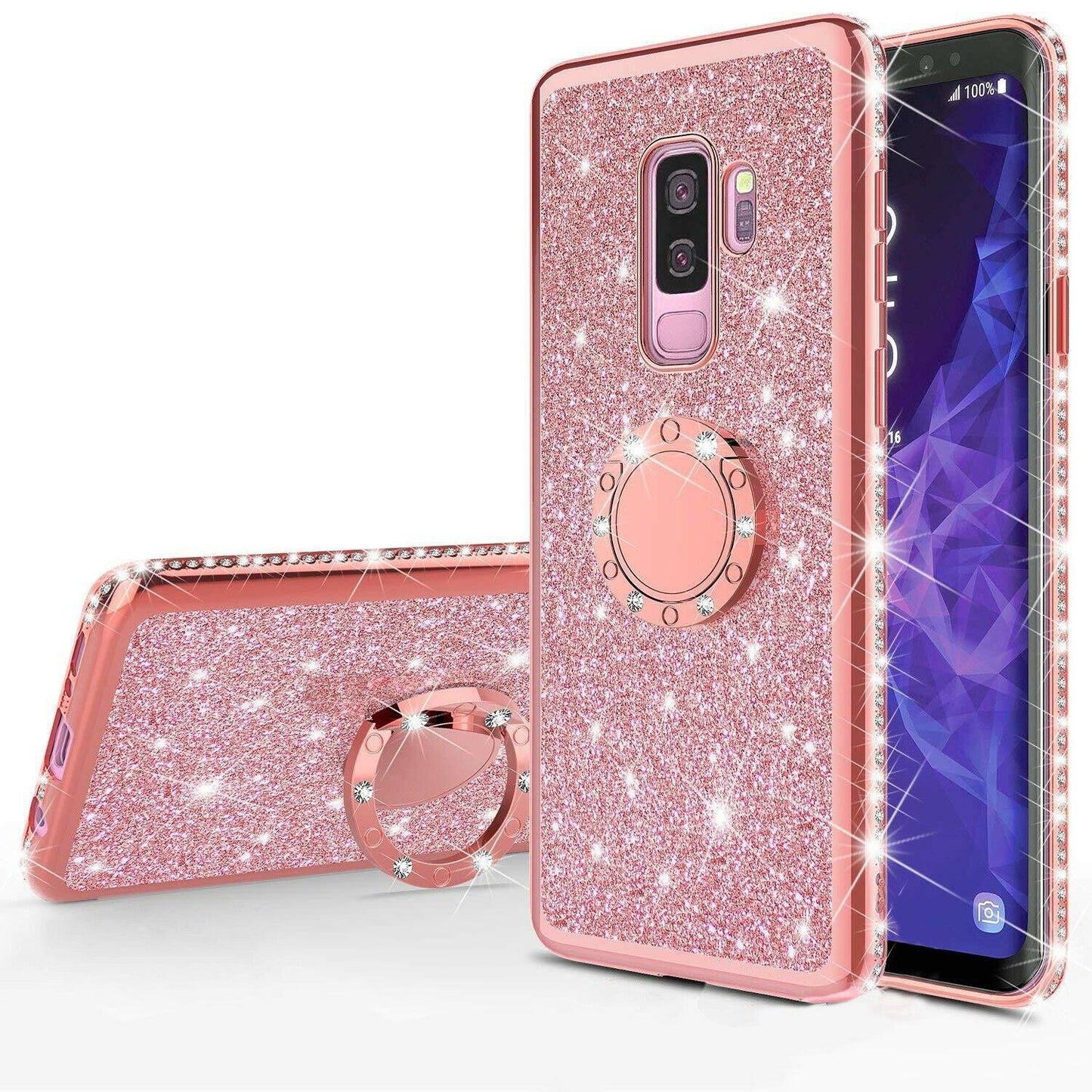 Bling Glitter Ring Stand Back Case for Samsung Galaxy S20 Plus Ultra - carolay.co