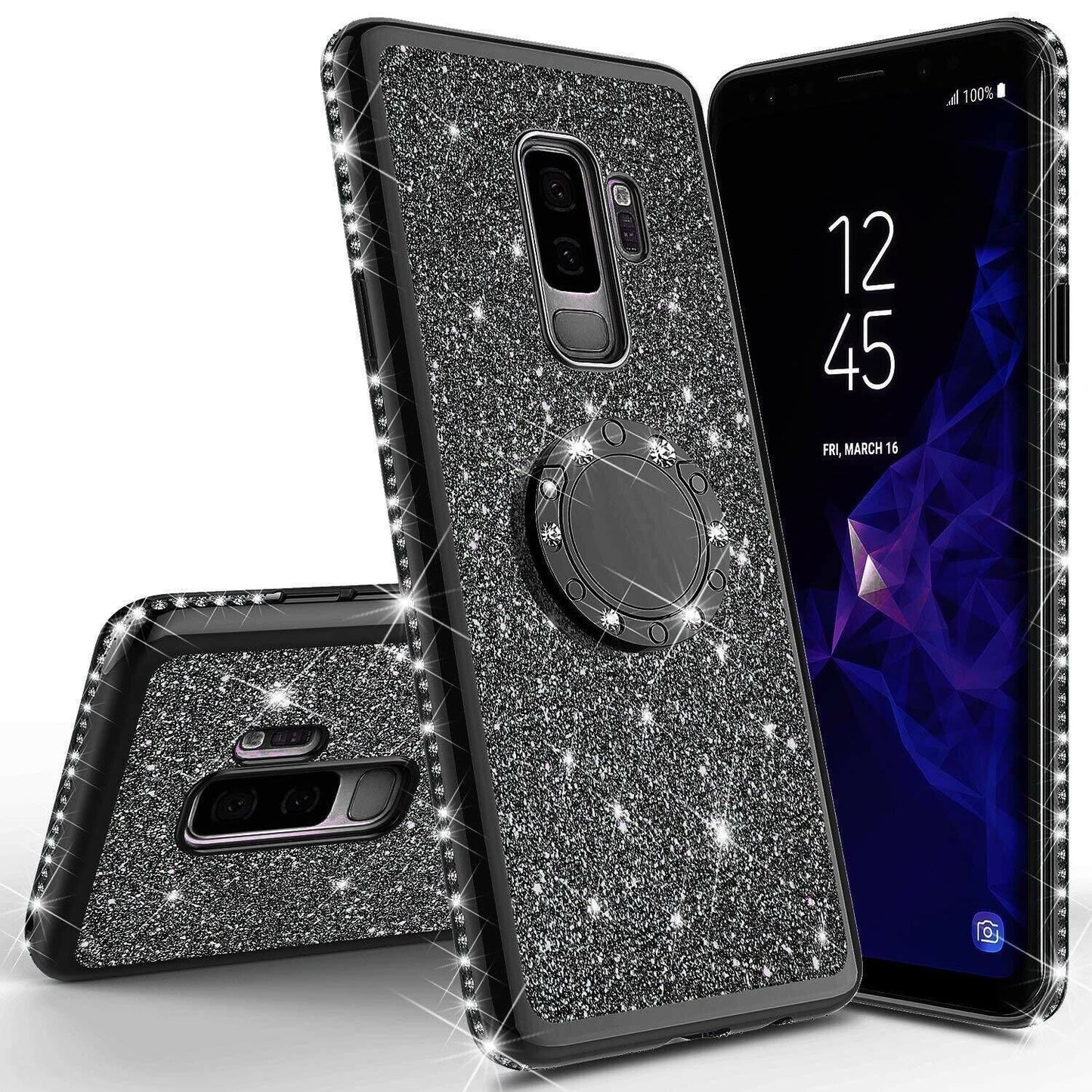 Bling Glitter Ring Stand Back Case for Samsung Galaxy S20 Plus Ultra - carolay.co