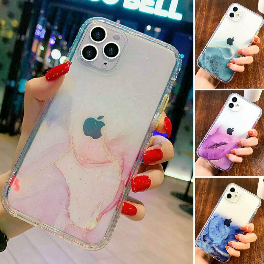 Bling Marble Clear Shockproof Cover for iPhone - carolay.co