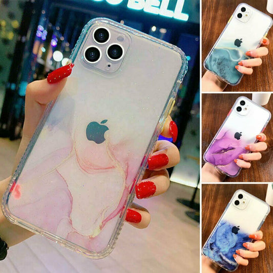 Bling Marble Clear Shockproof Cover for iPhone - carolay.co