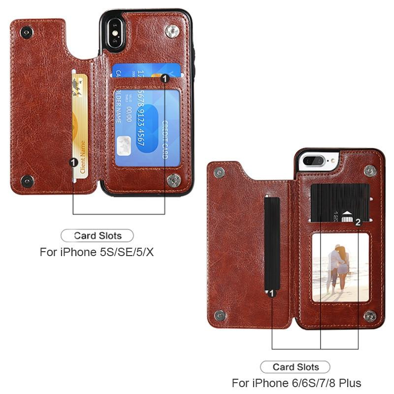 Business Wallet Retro Cover Flip Leather Phone Case - carolay.co