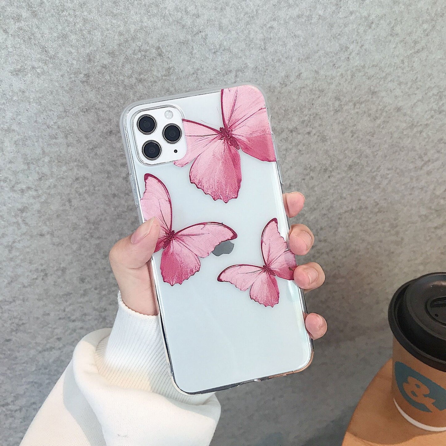 Butterfly Pattern Soft Rubber Back Case For iPhone - carolay.co