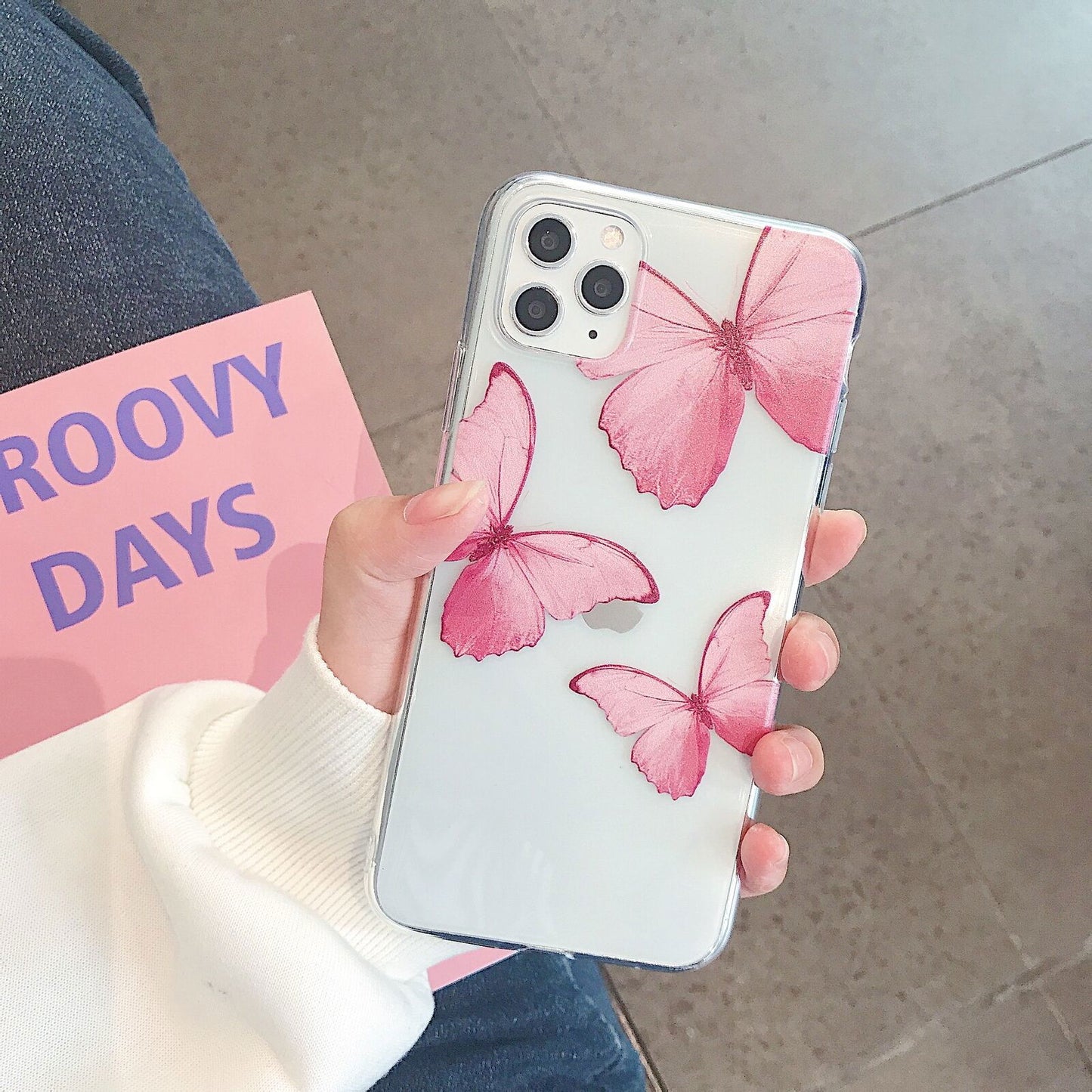 Butterfly Pattern Soft Rubber Back Case For iPhone - carolay.co