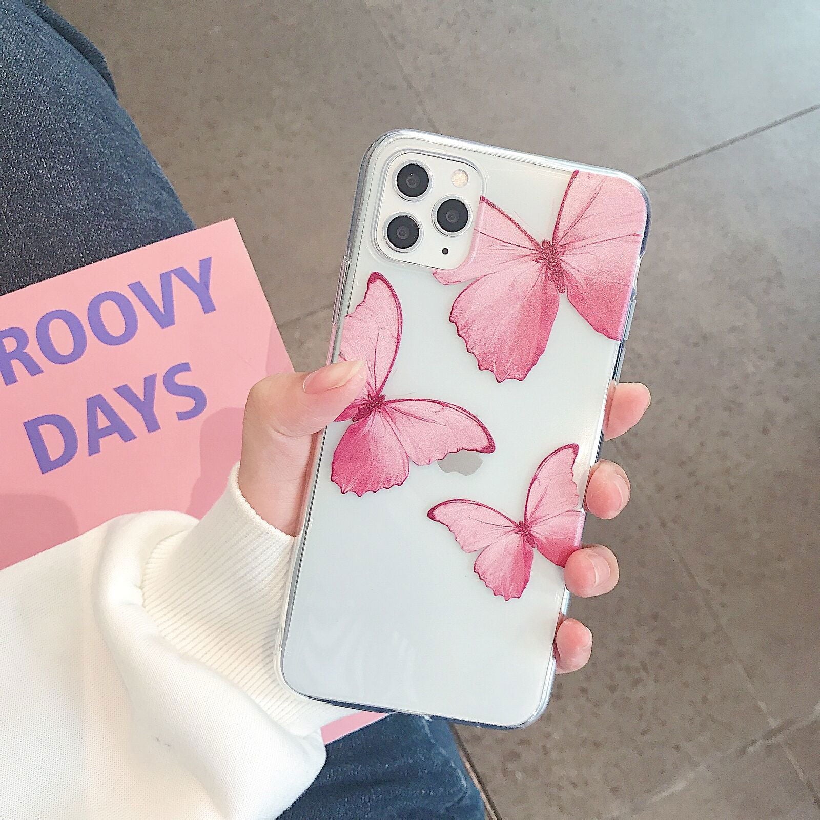 Butterfly Pattern Soft Rubber Back Case For iPhone - carolay.co