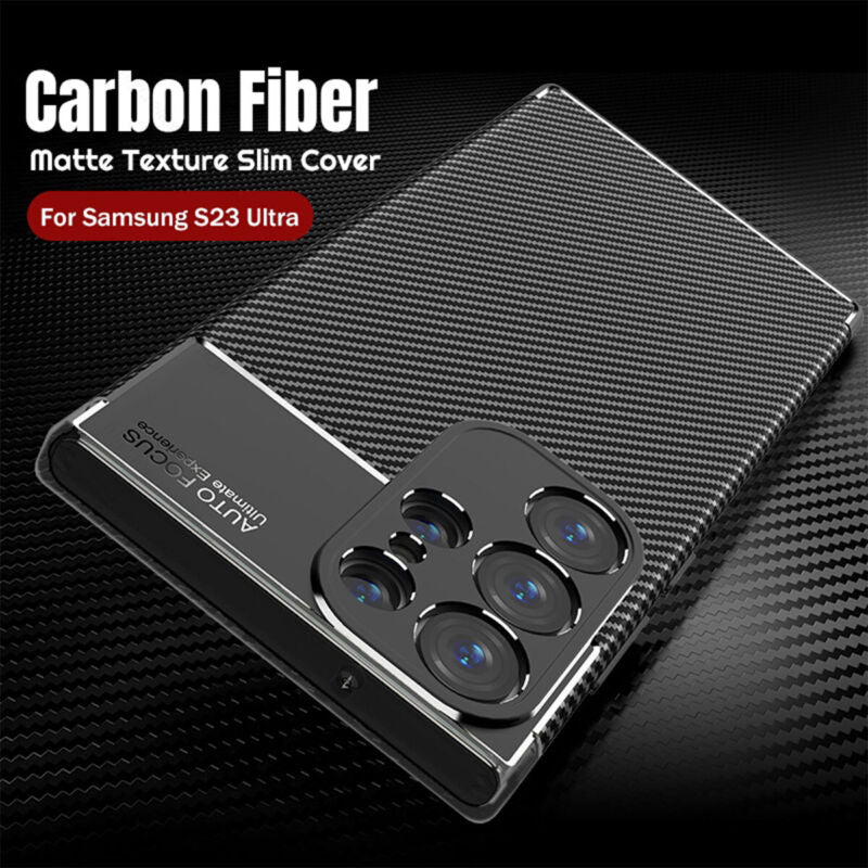 Carbon Fiber Shockproof Bumper Case for Samsung Galaxy S23 Series - carolay.co