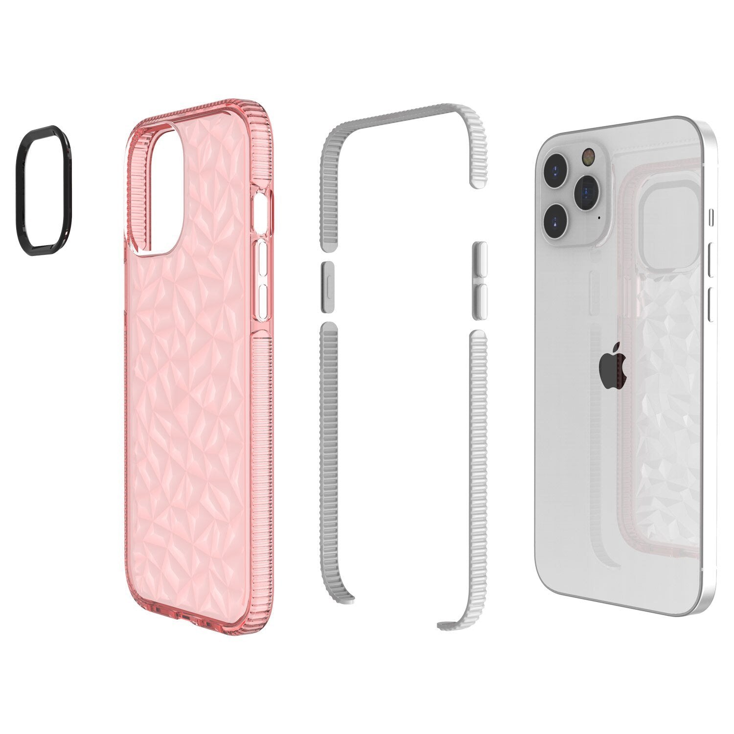 Case Crystal Clear Diamond Pattern Anti Scratch Shockproof for iPhone - carolay.co