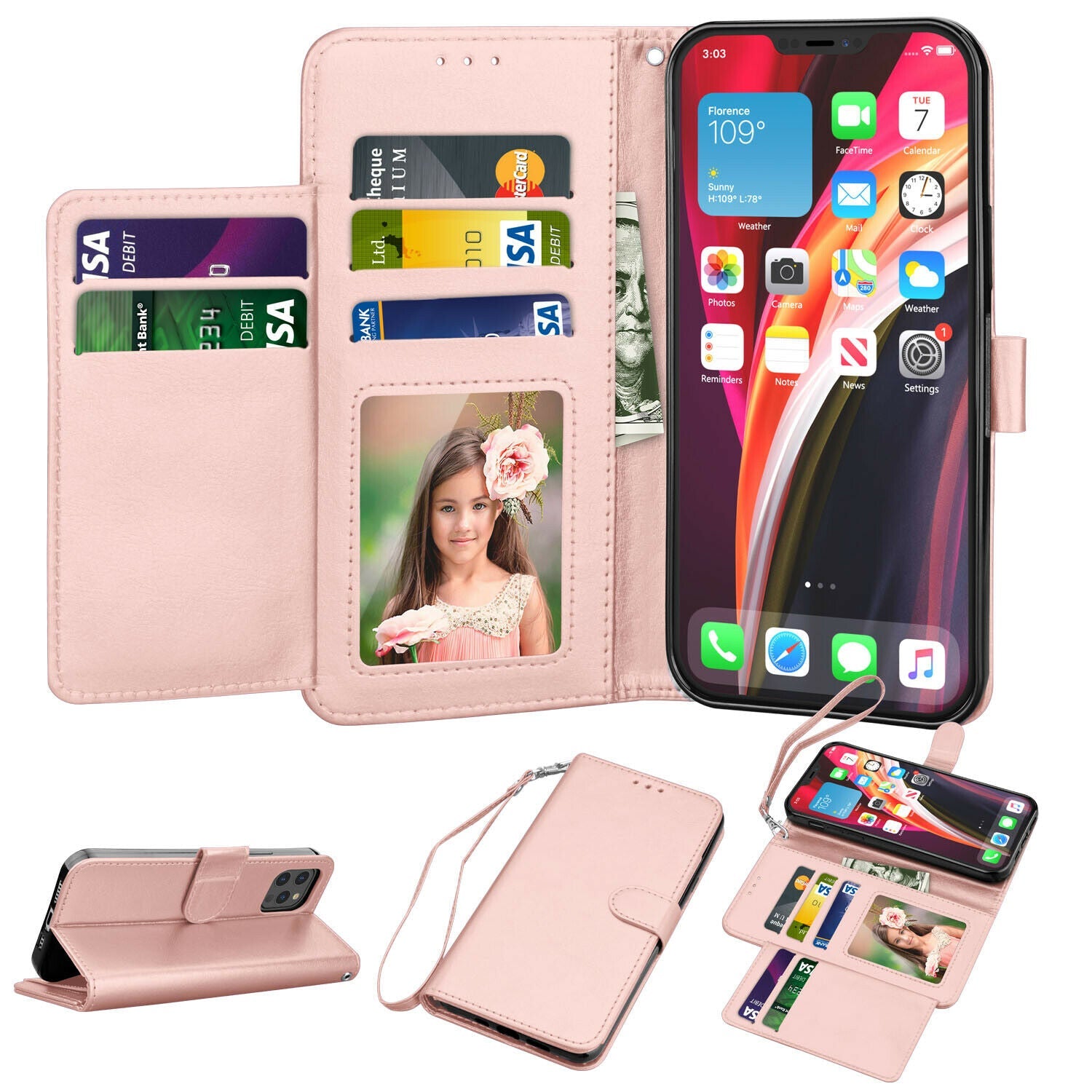 Case Leather Flip Wallet Holder Stand Cover For iPhone - carolay.co