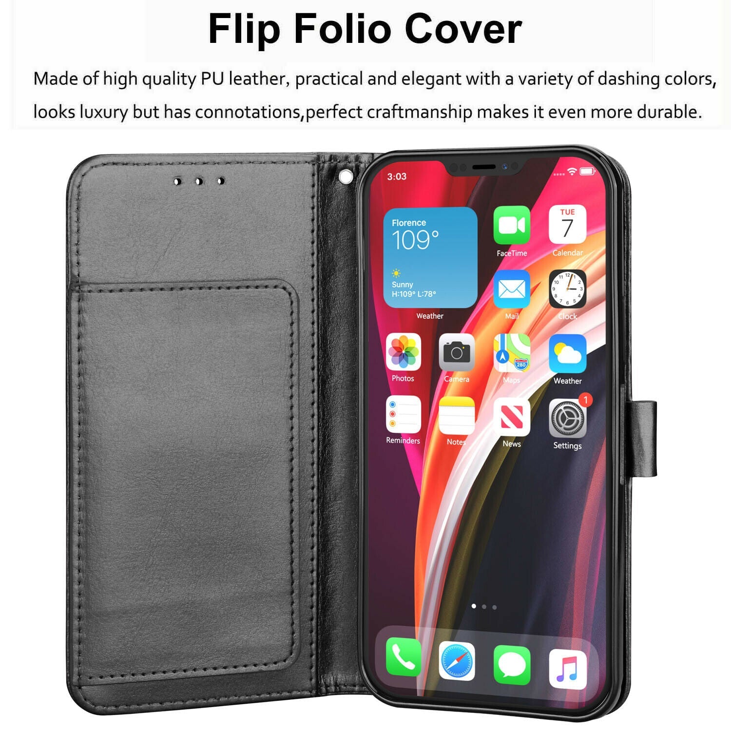 Case Leather Flip Wallet Holder Stand Cover For iPhone - carolay.co
