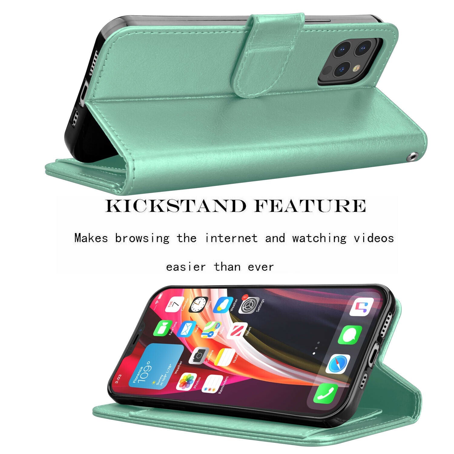 Case Leather Flip Wallet Holder Stand Cover For iPhone - carolay.co