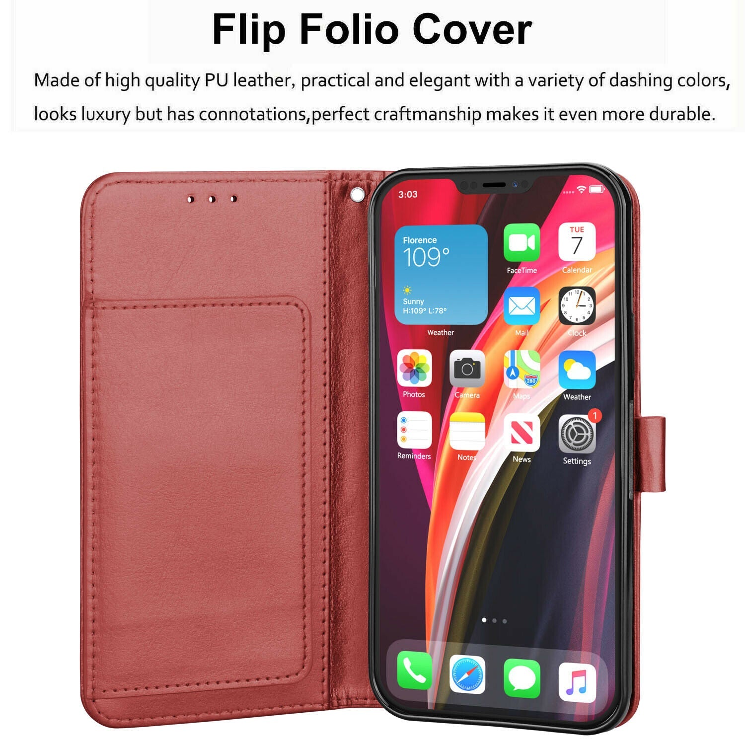 Case Leather Flip Wallet Holder Stand Cover For iPhone - carolay.co