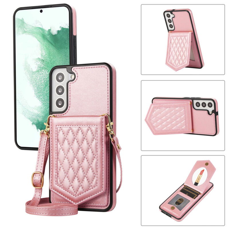 Crossbody Wallet Case with Mirror Samsung Galaxy S23 - carolay.co