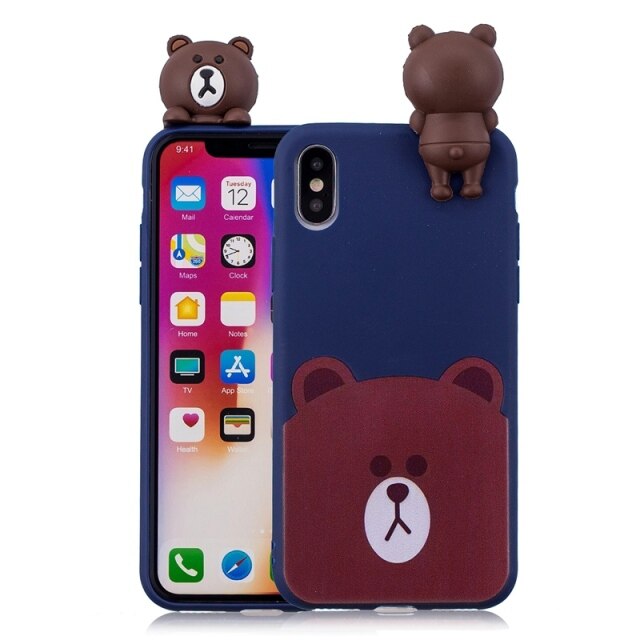 Cute 3D Cartoon Doll Soft Rubber Silicone caase For iPhone - carolay.co
