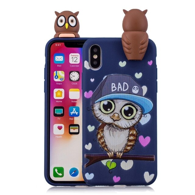 Cute 3D Cartoon Doll Soft Rubber Silicone caase For iPhone - carolay.co