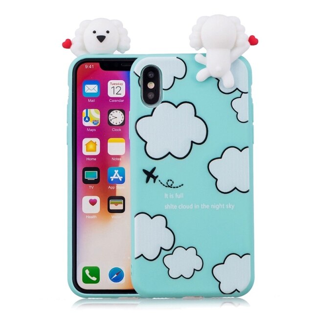 Cute 3D Cartoon Doll Soft Rubber Silicone caase For iPhone - carolay.co