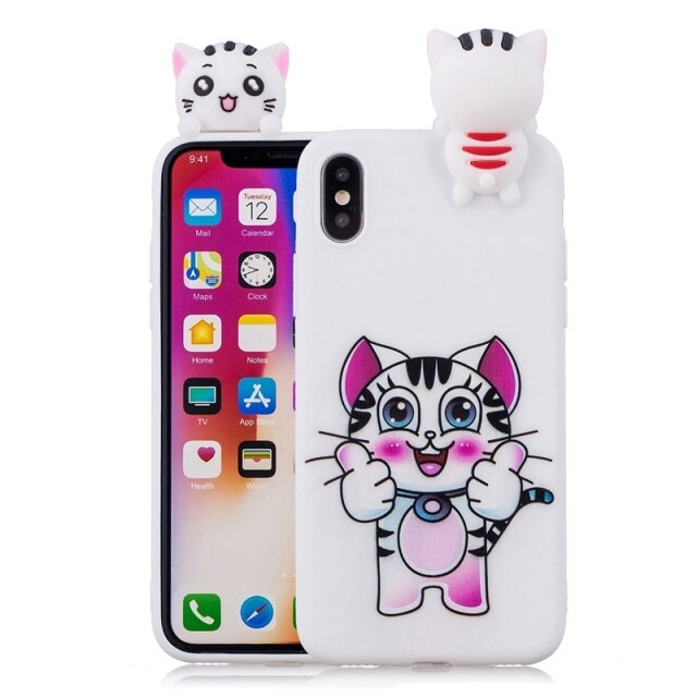 Cute 3D Cartoon Doll Soft Rubber Silicone caase For iPhone - carolay.co
