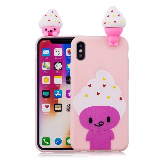 Cute 3D Cartoon Doll Soft Rubber Silicone caase For iPhone - carolay.co