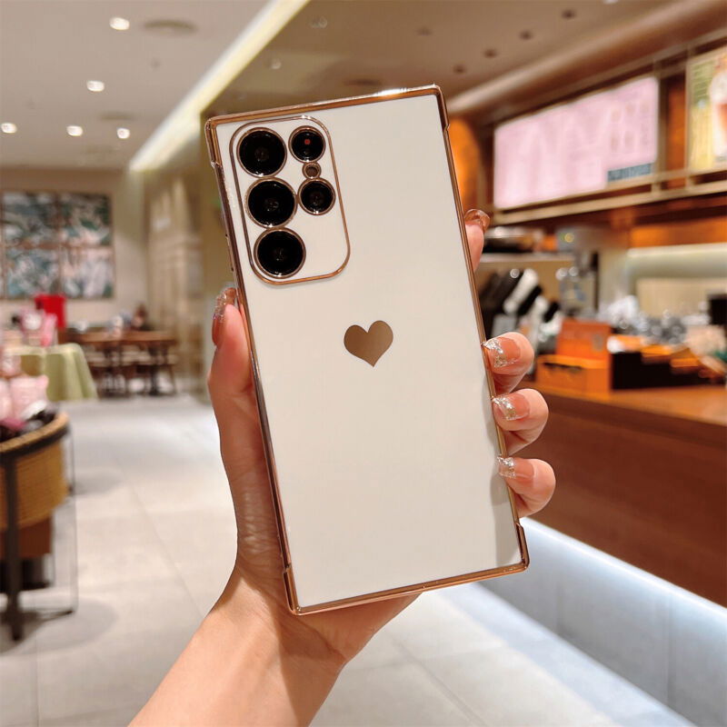 Cute Heart Plating Case For Samsung S23/S22 - carolay.co
