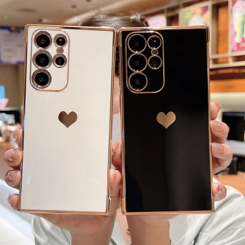 Cute Heart Plating Case For Samsung S23/S22 - carolay.co