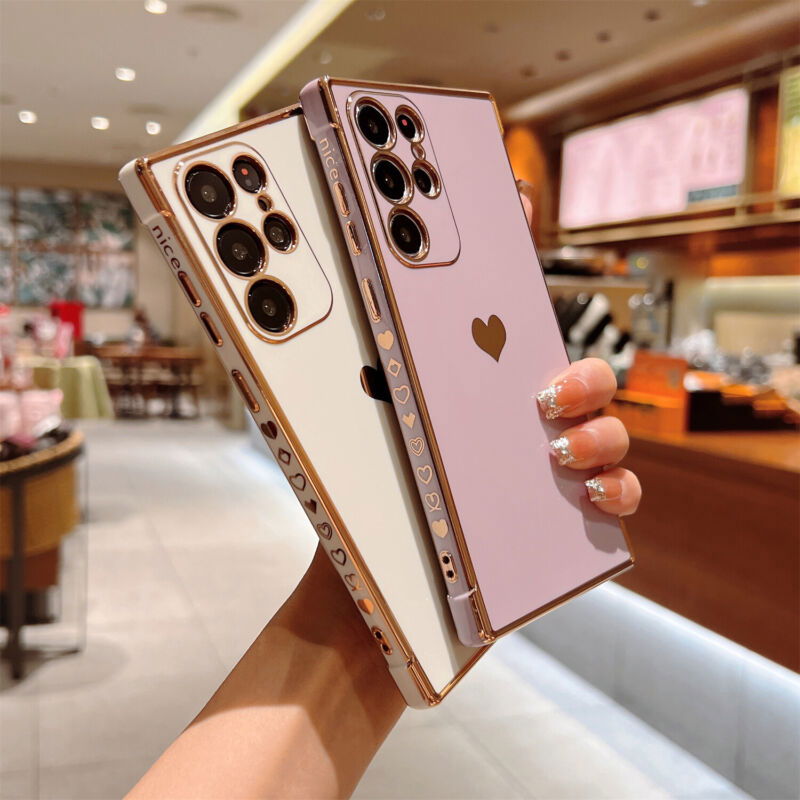 Cute Heart Plating Case For Samsung S23/S22 - carolay.co
