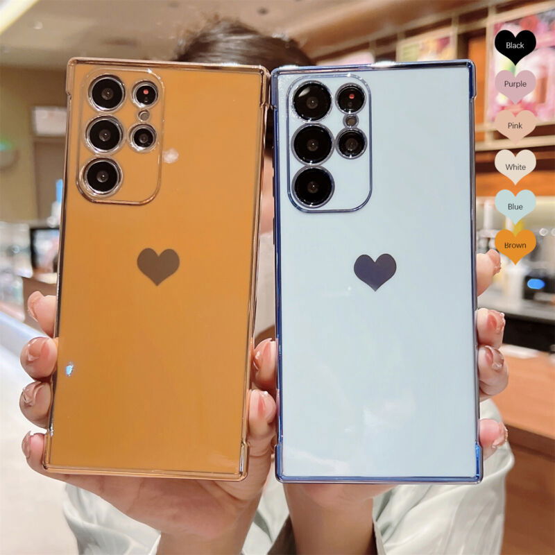 Cute Heart Plating Case For Samsung S23/S22 - carolay.co