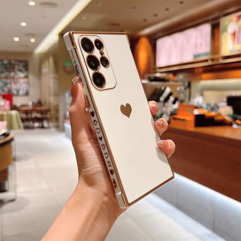 Cute Heart Plating Case For Samsung S23/S22 - carolay.co