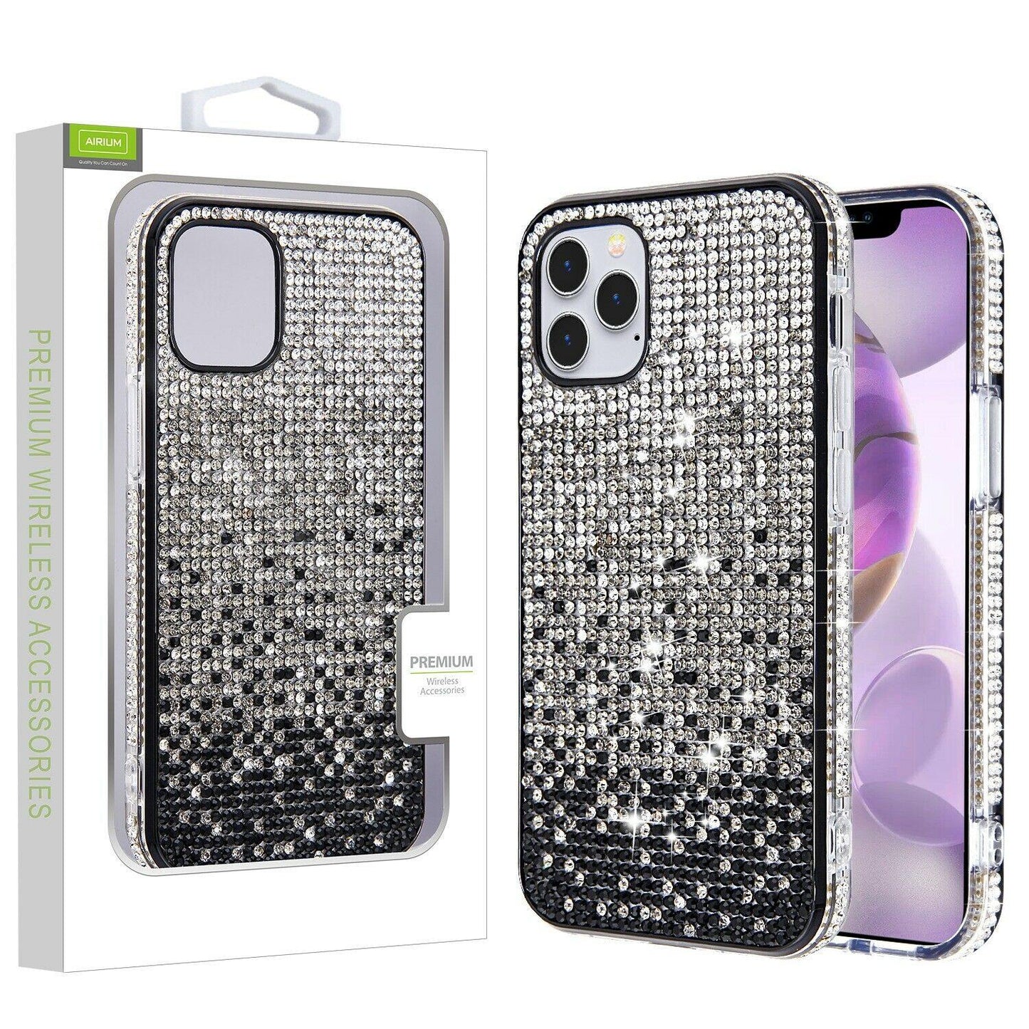 Diamond Bling Crystal Case Black iPhone 12 12 Pro Max - carolay.co