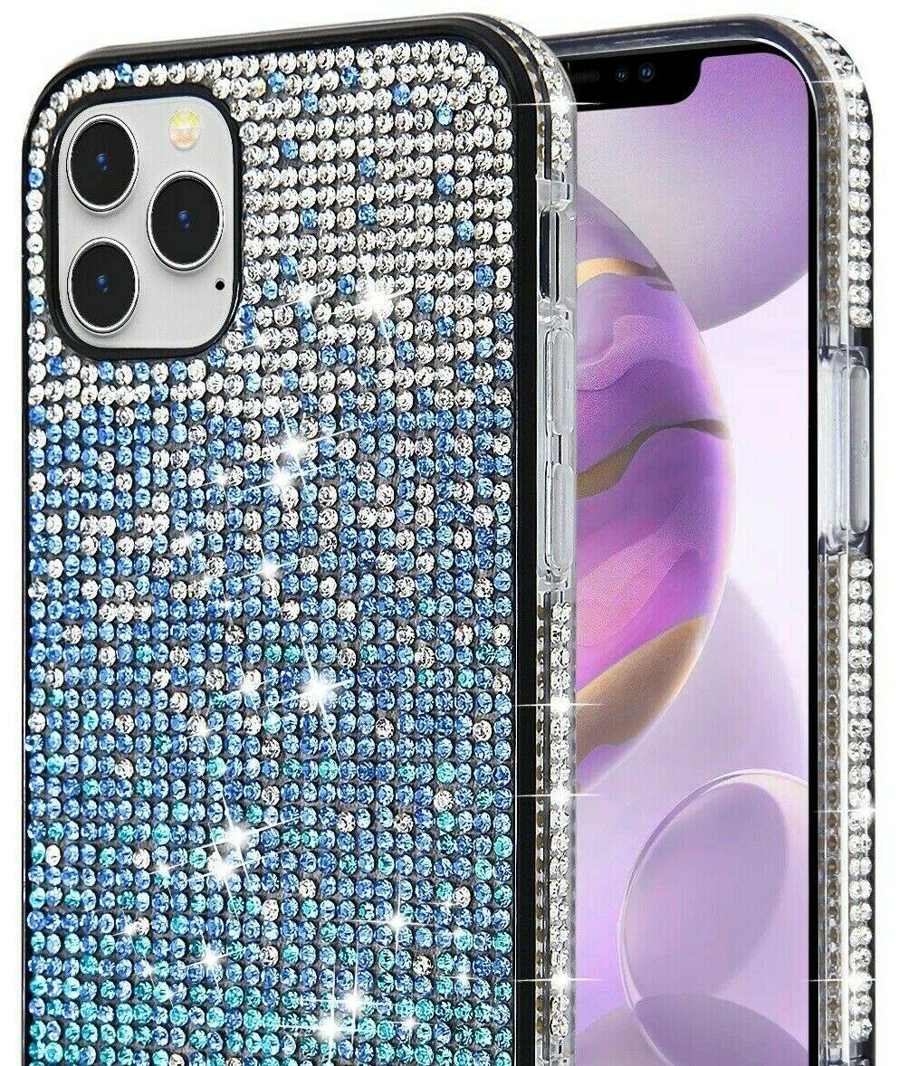 Diamond Bling Crystal Case Blue iPhone 12  12 Pro Max 12 Mini - carolay.co