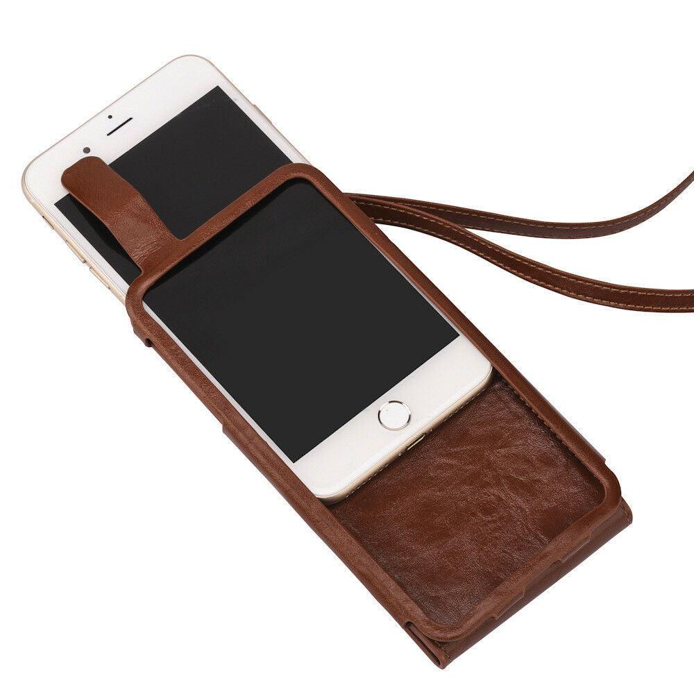 Fits Luxurious Woven Leather Card Slot Wallet Case Lanyard For iPhone - carolay.co