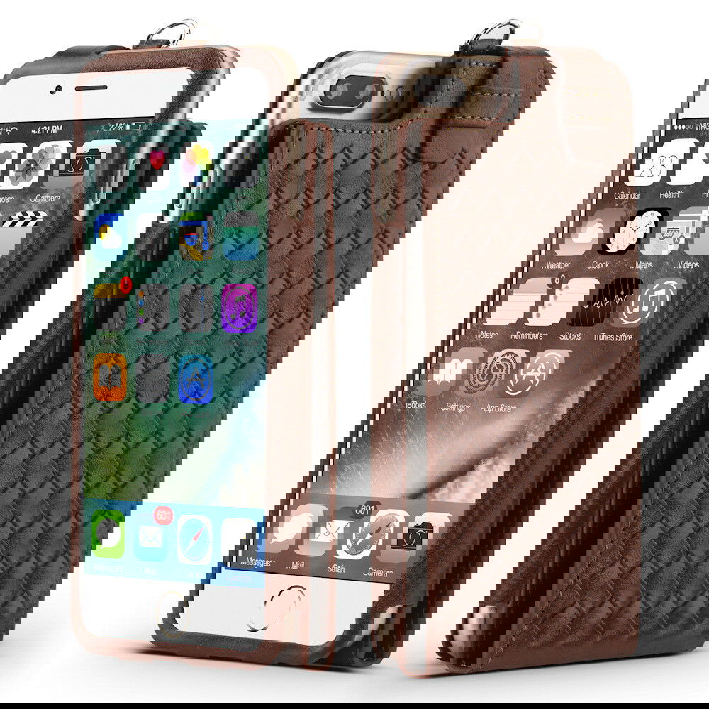 Fits Luxurious Woven Leather Card Slot Wallet Case Lanyard For iPhone - carolay.co