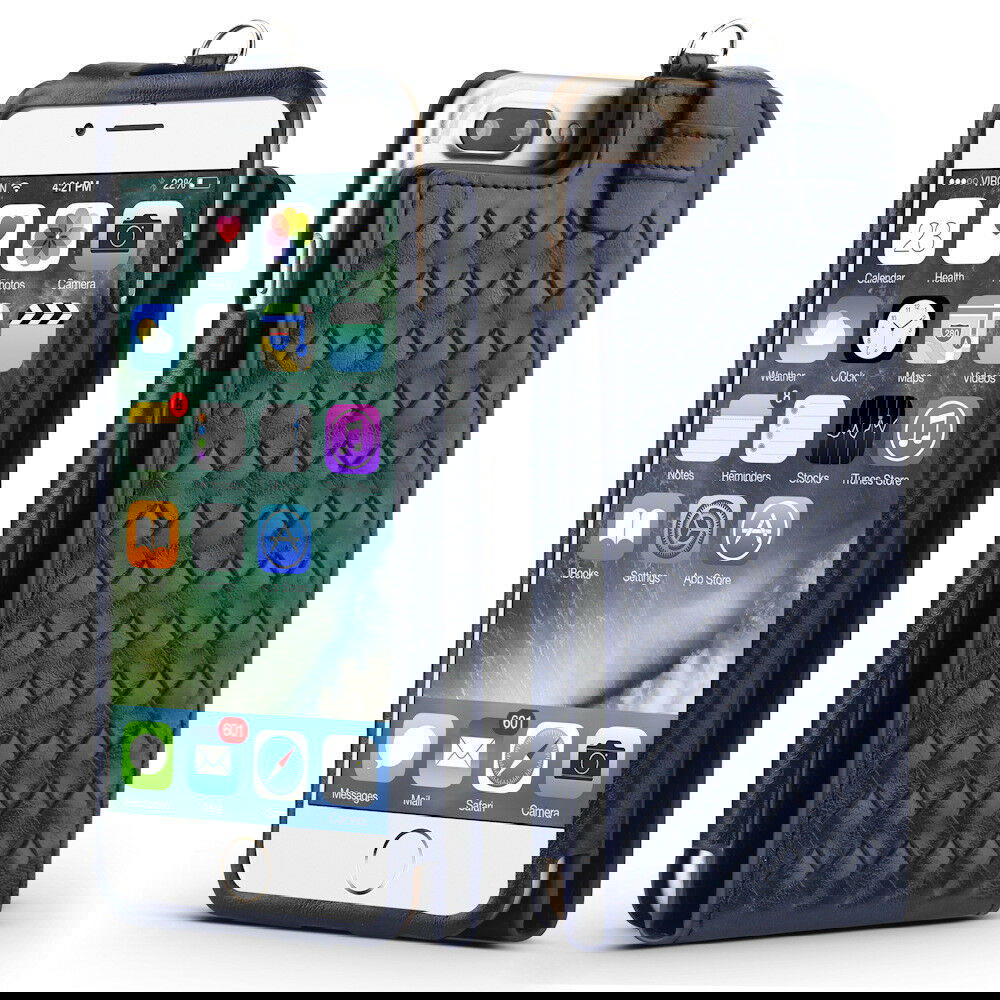 Fits Luxurious Woven Leather Card Slot Wallet Case Lanyard For iPhone - carolay.co