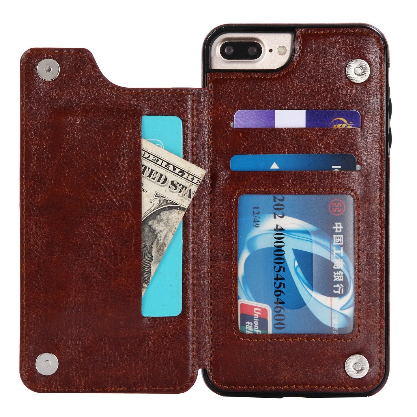 Fits Wallet Card Slot Case Leather Shockproof Magnetic For iPhone - carolay.co