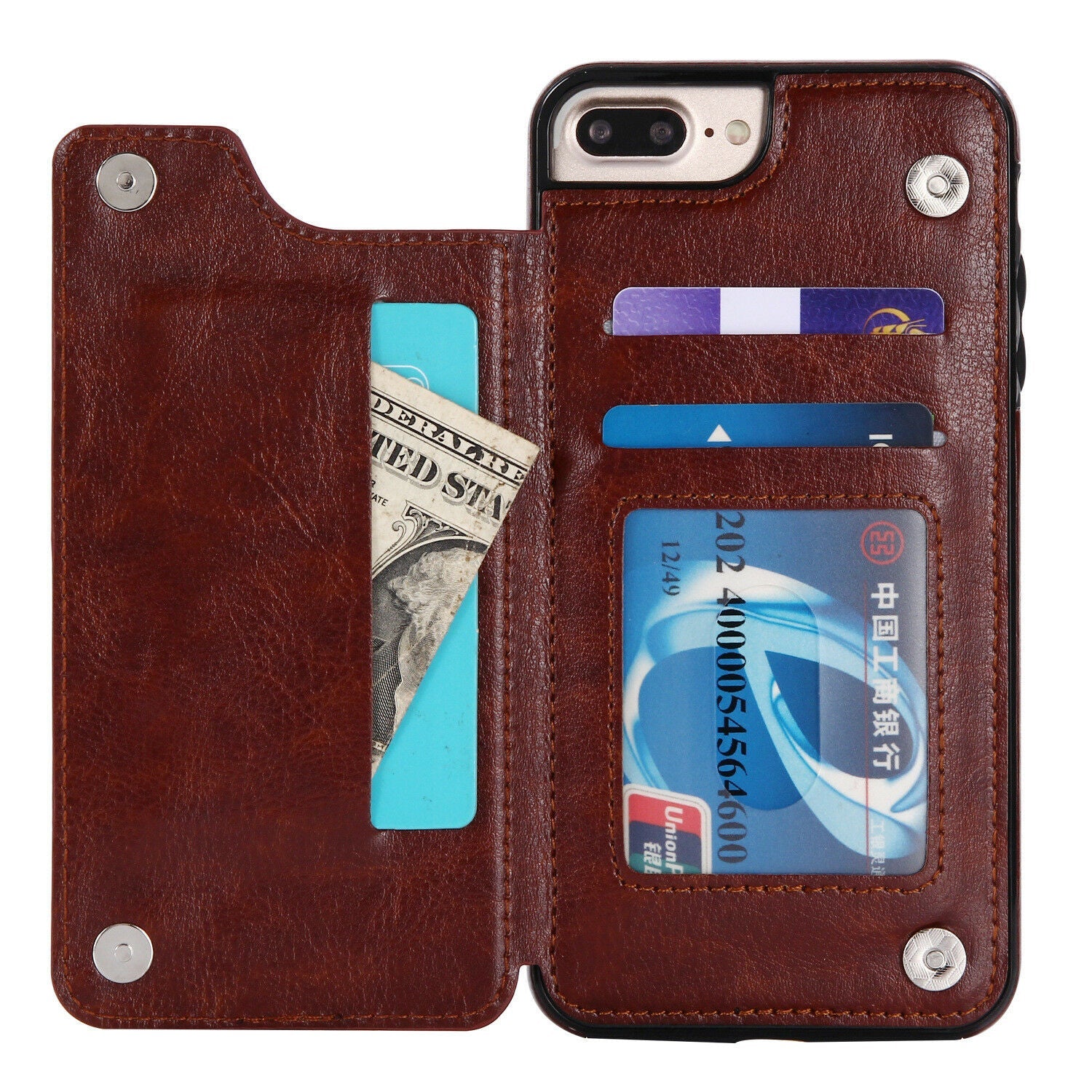 Fits Wallet Card Slot Case Leather Shockproof Magnetic For iPhone - carolay.co