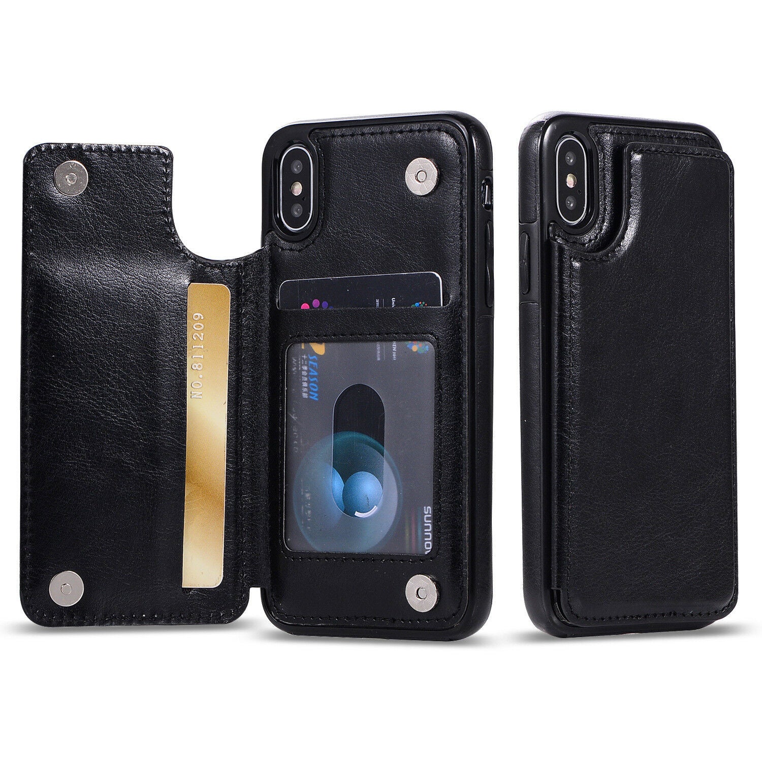 Fits Wallet Card Slot Case Leather Shockproof Magnetic For iPhone - carolay.co