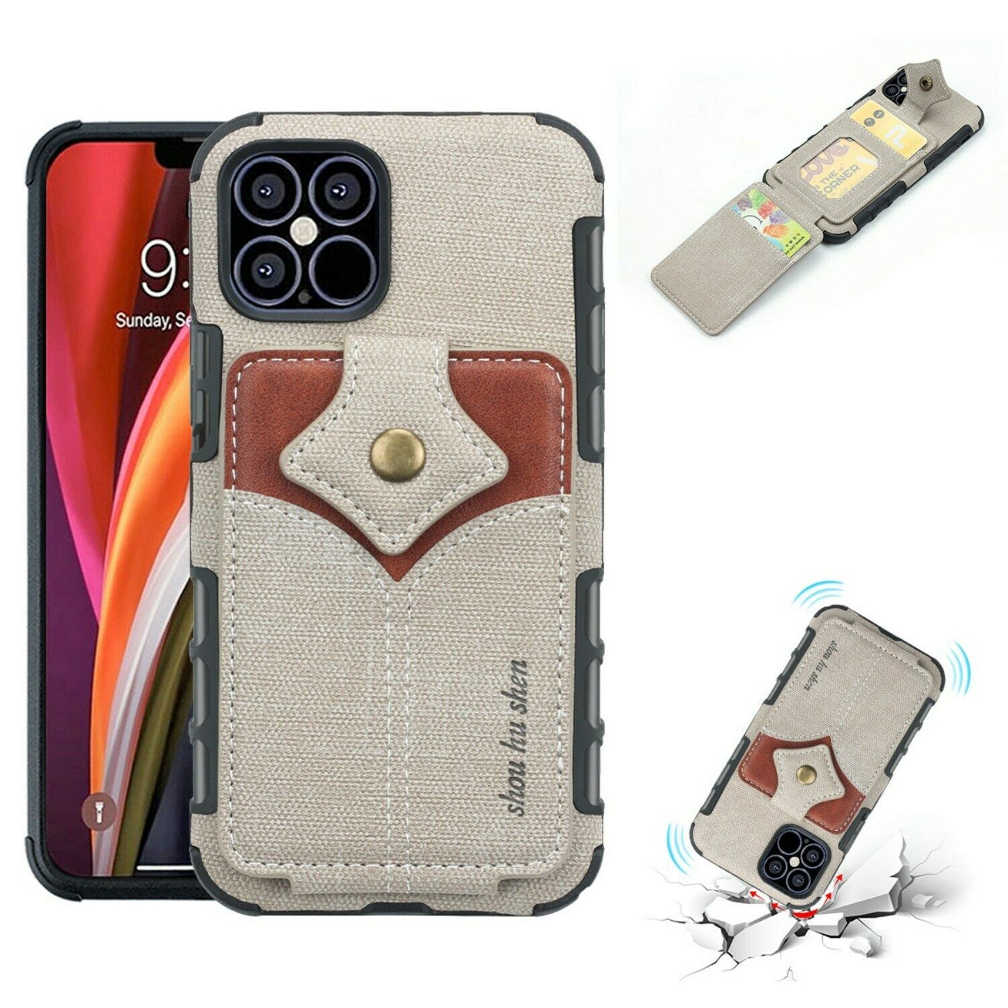 Flip Card Holder Wallet Phone Case For iPhone - carolay.co