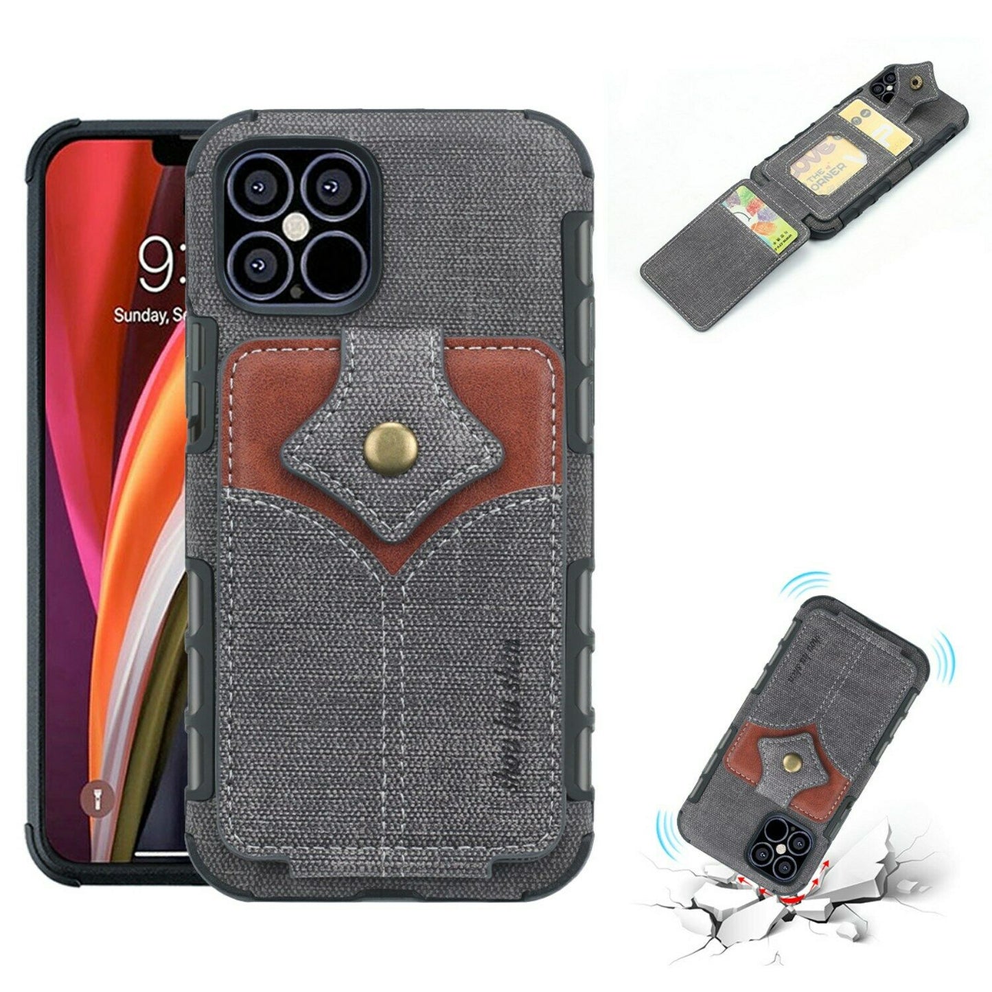 Flip Card Holder Wallet Phone Case For iPhone - carolay.co