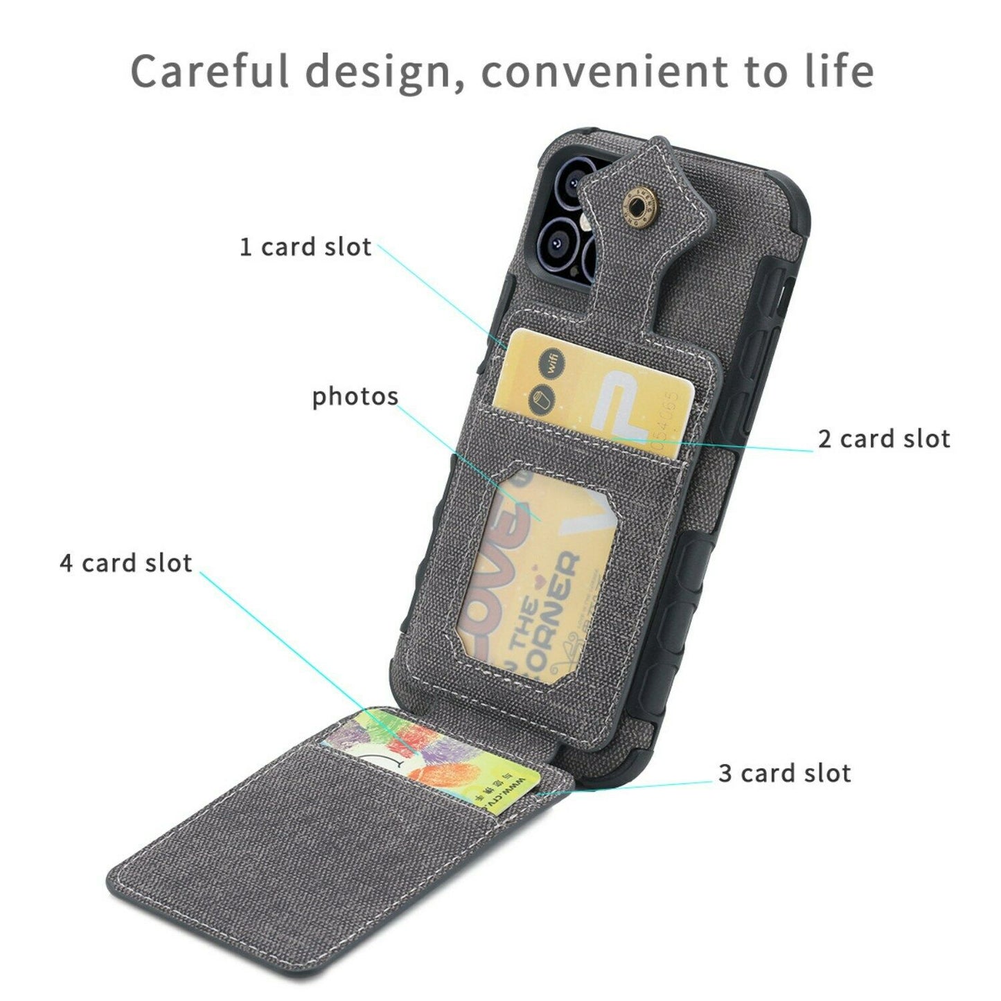 Flip Card Holder Wallet Phone Case For iPhone - carolay.co