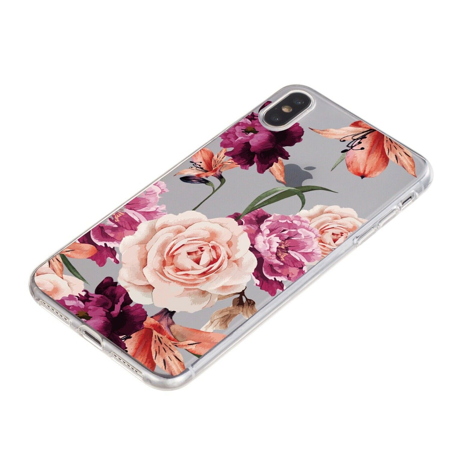Flower Pattern Clear Soft Ultra Slim Back Case For iPhone - carolay.co