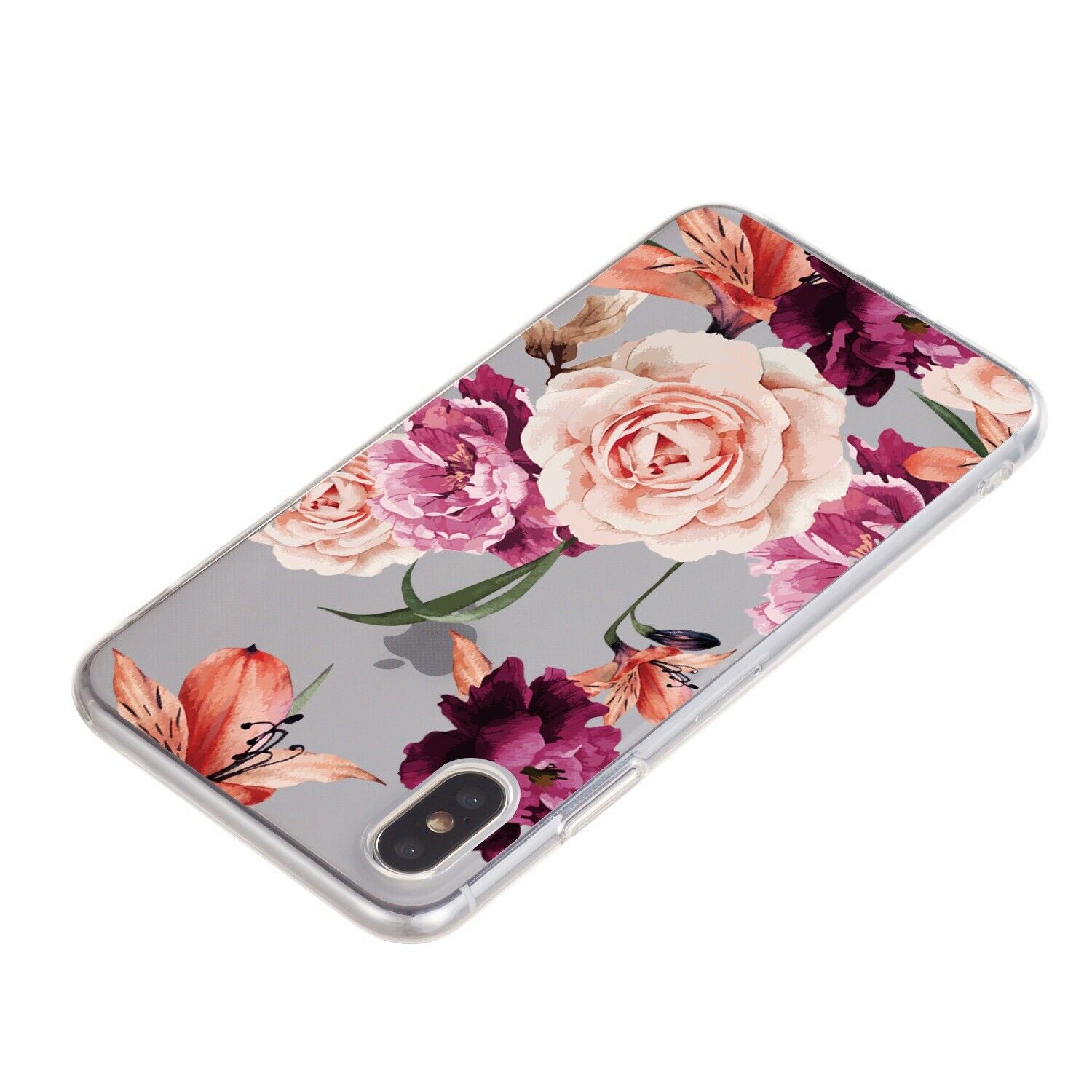 Flower Pattern Clear Soft Ultra Slim Back Case For iPhone - carolay.co