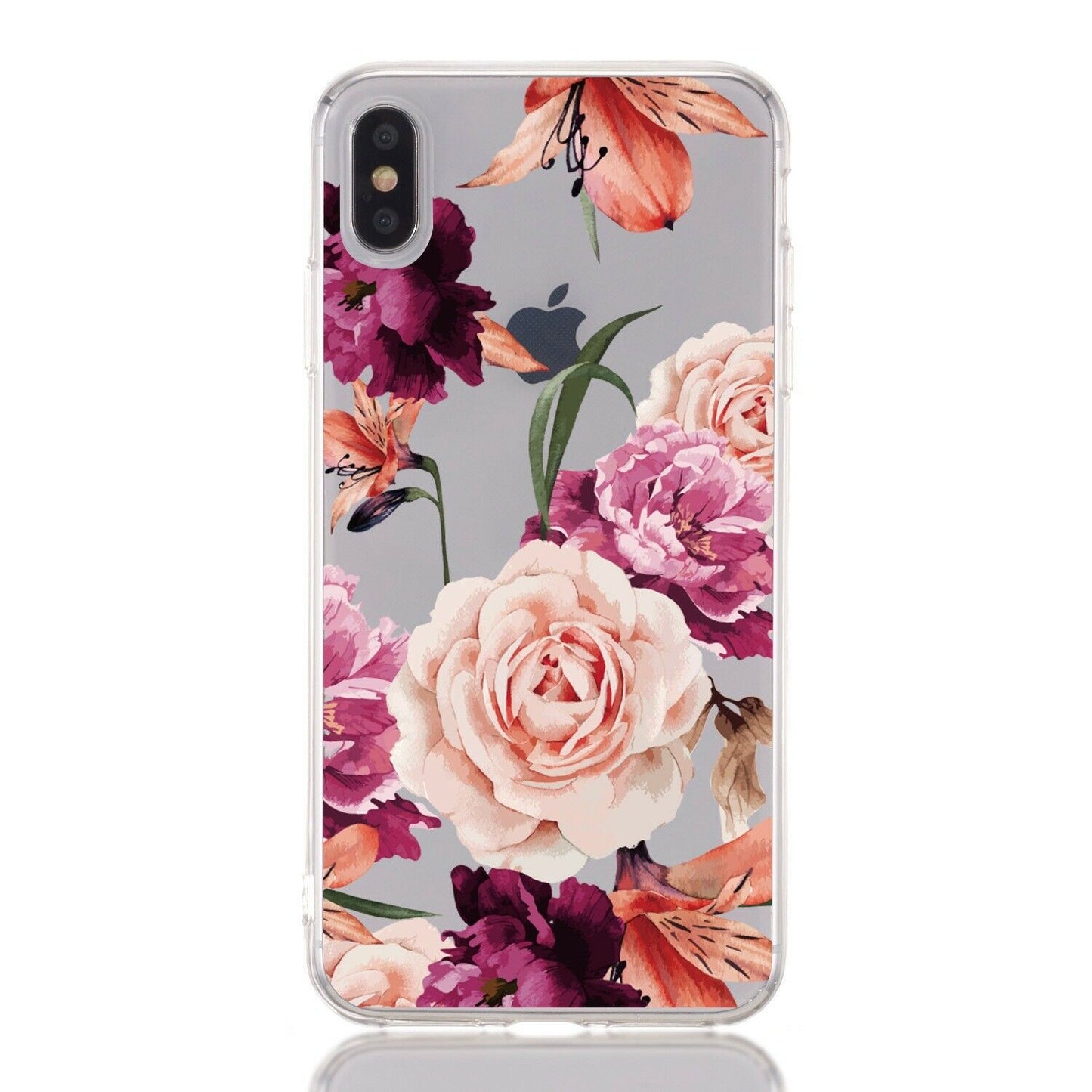 Flower Pattern Clear Soft Ultra Slim Back Case For iPhone - carolay.co