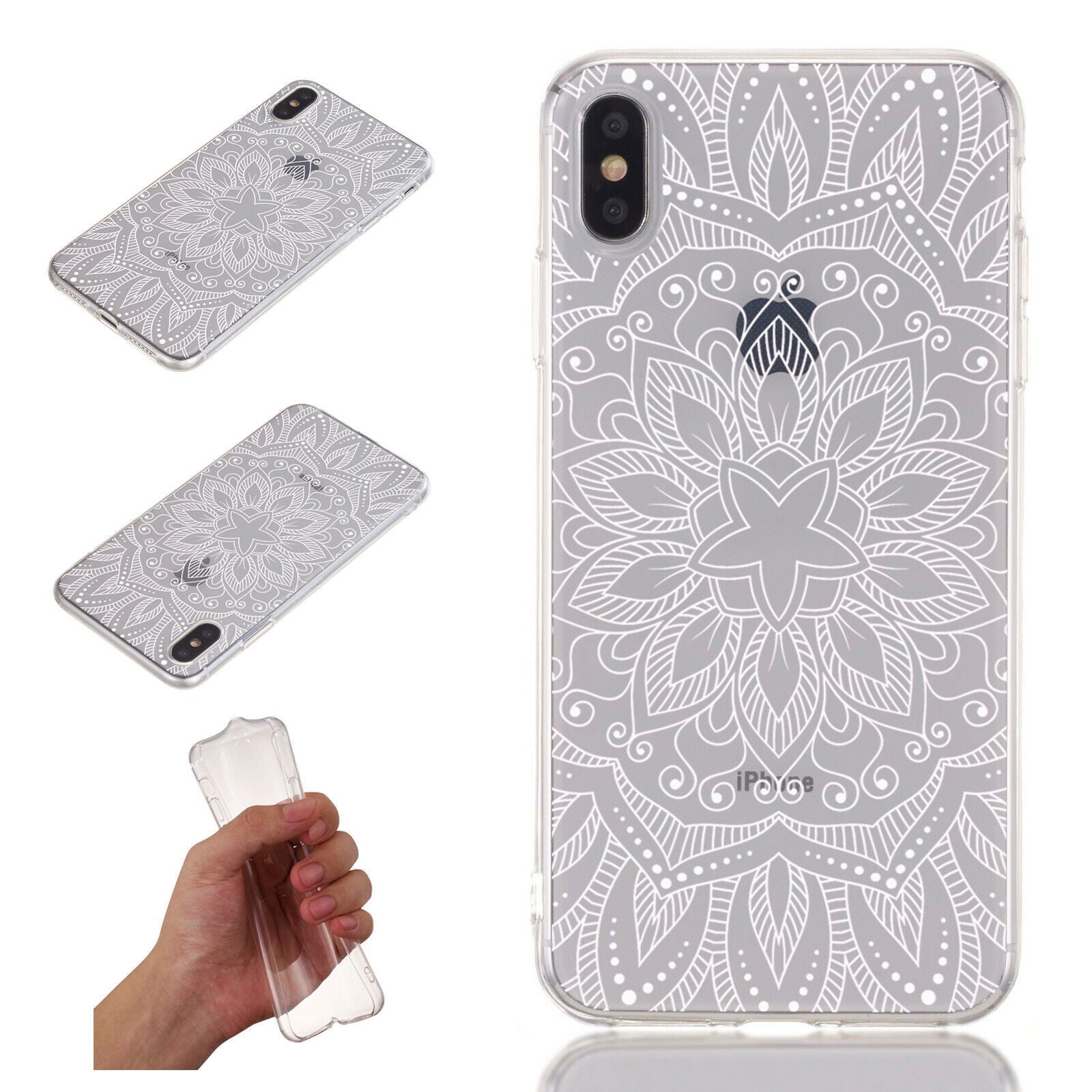 Flower Pattern Clear Soft Ultra Slim Back Case For iPhone - carolay.co