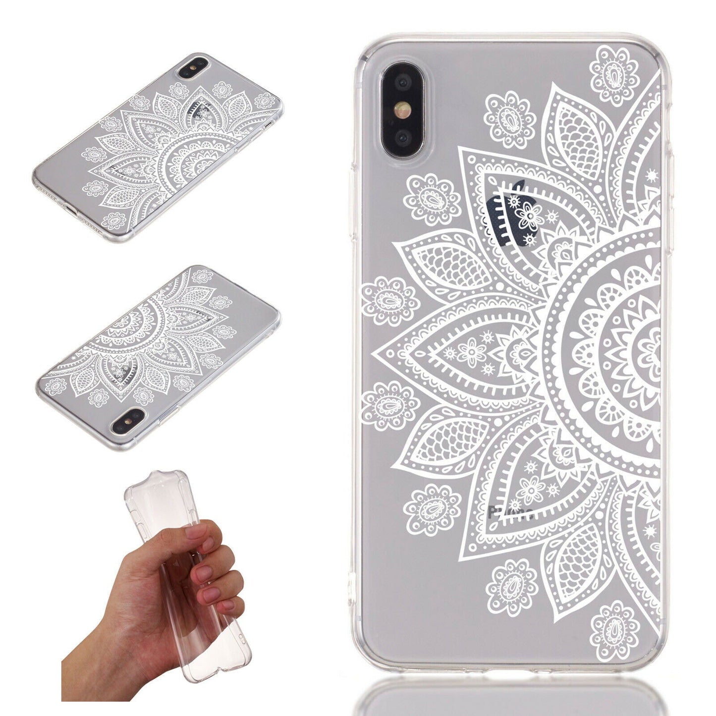 Flower Pattern Clear Soft Ultra Slim Back Case For iPhone - carolay.co