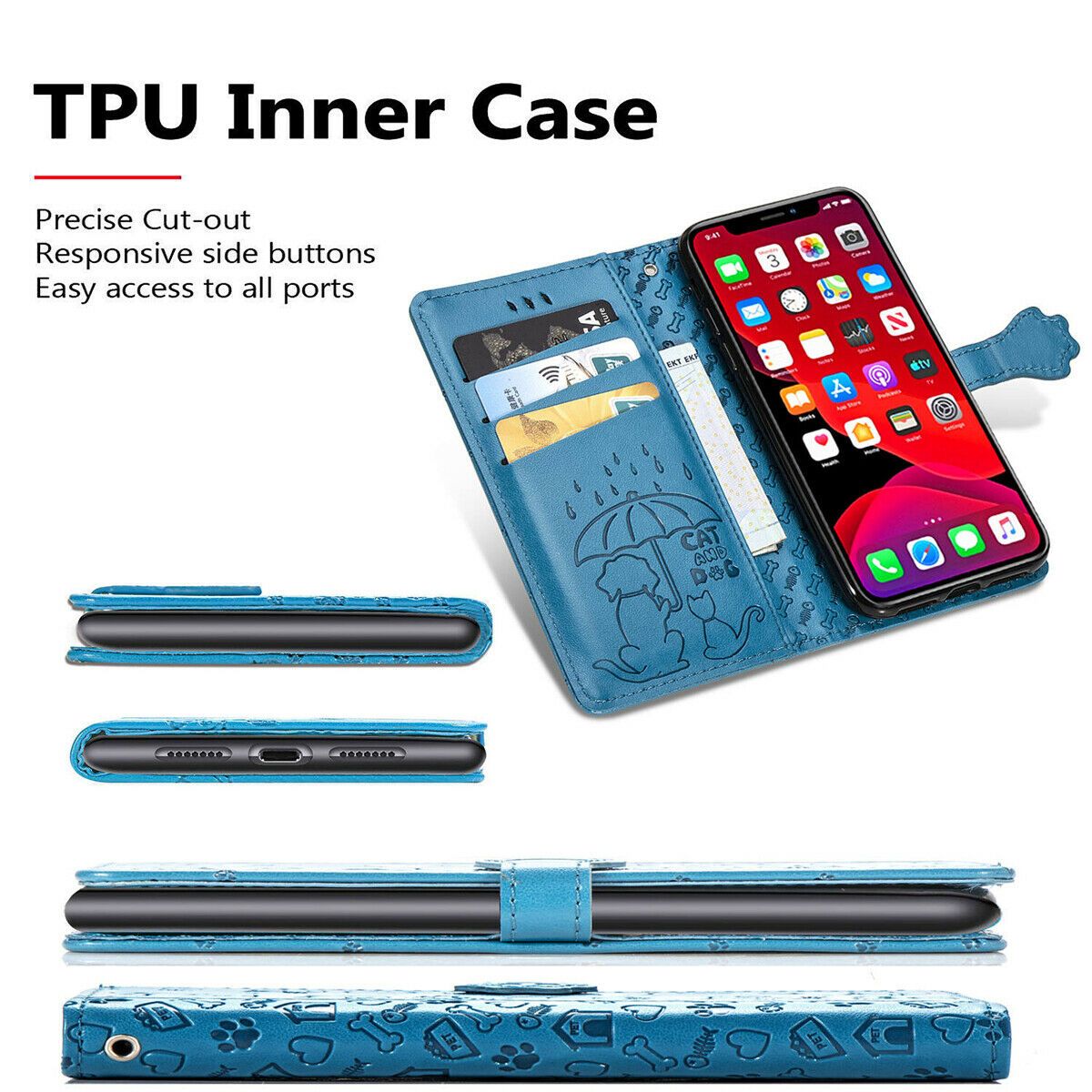 Flower Retro Leather Wallet Stand Case For iPhone - carolay.co
