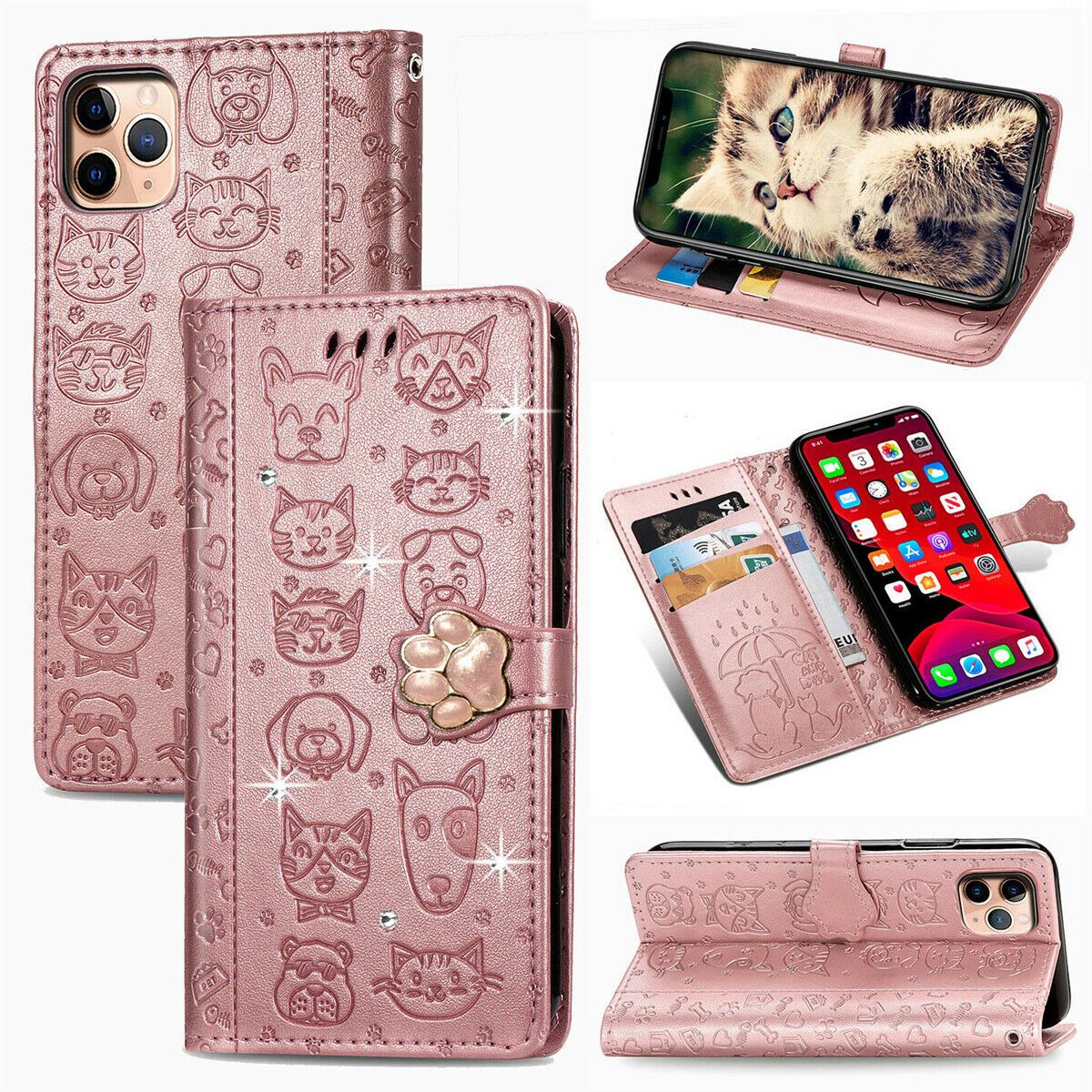 Flower Retro Leather Wallet Stand Case For iPhone - carolay.co