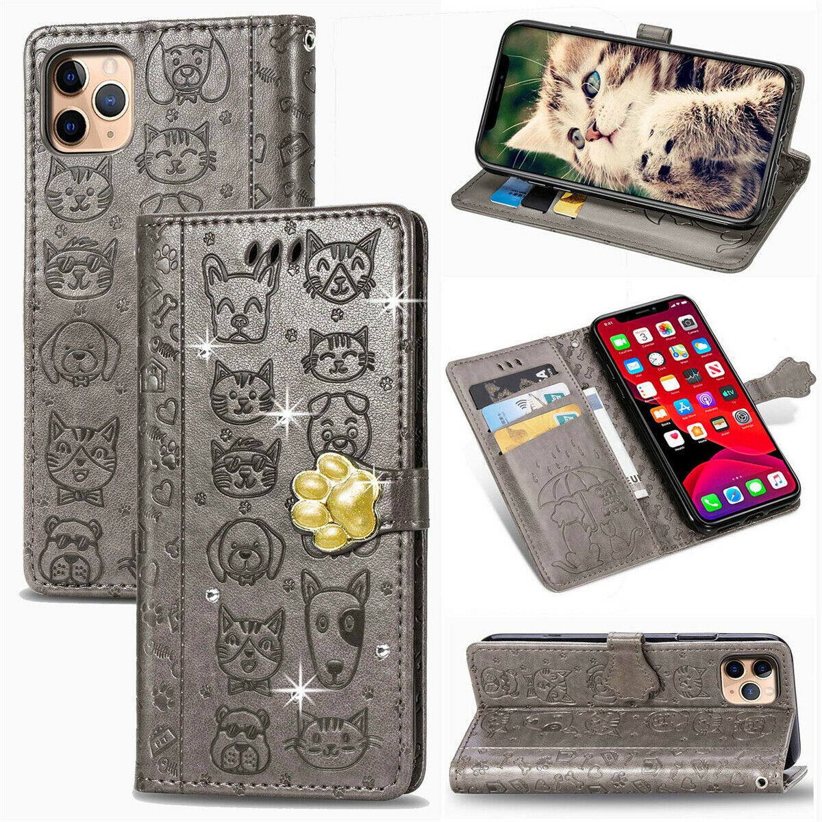 Flower Retro Leather Wallet Stand Case For iPhone - carolay.co
