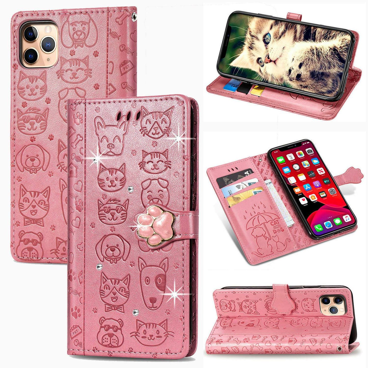 Flower Retro Leather Wallet Stand Case For iPhone - carolay.co