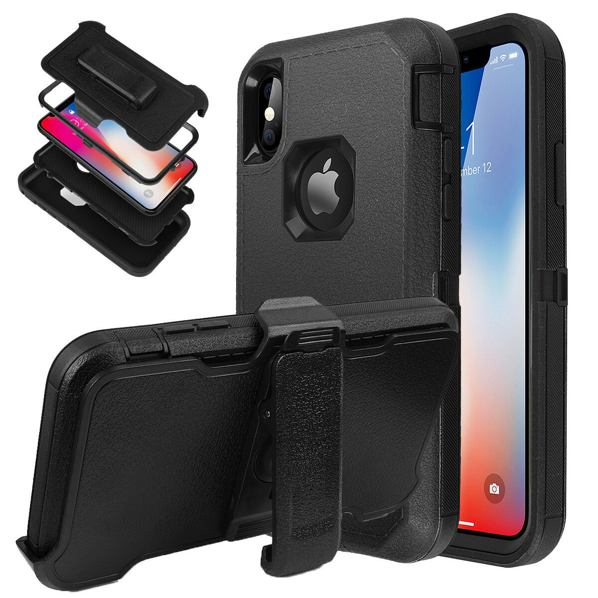 Heavy Duty Shockproof Hybrid Rugged Armor Case Belt Clip For iPhone - carolay.co