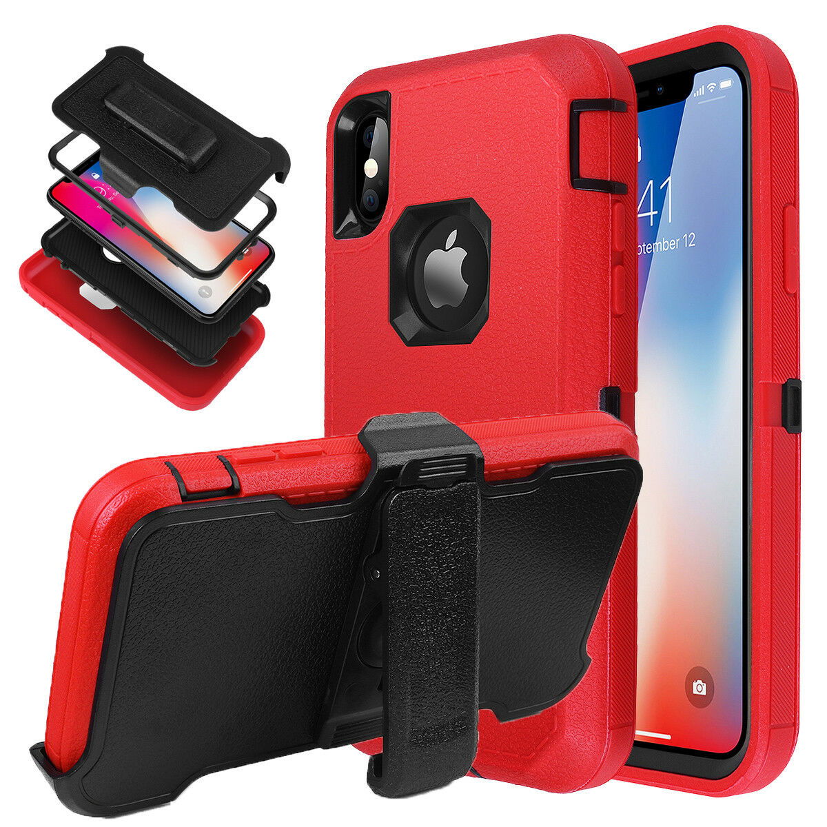 Heavy Duty Shockproof Hybrid Rugged Armor Case Belt Clip For iPhone - carolay.co
