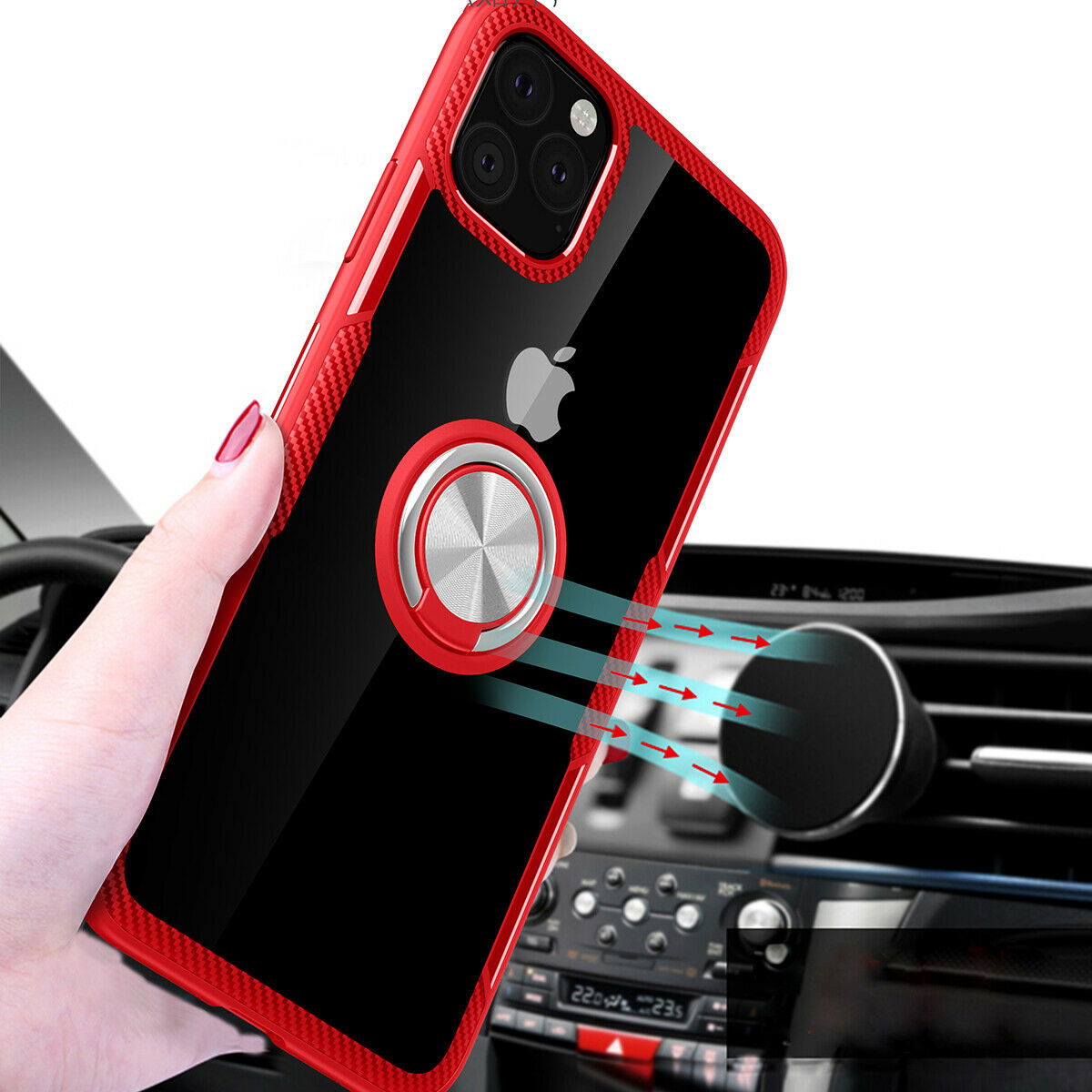 Hybrid Case Magnetic Stand Ring Holder Armor Rubber For iPhone - carolay.co