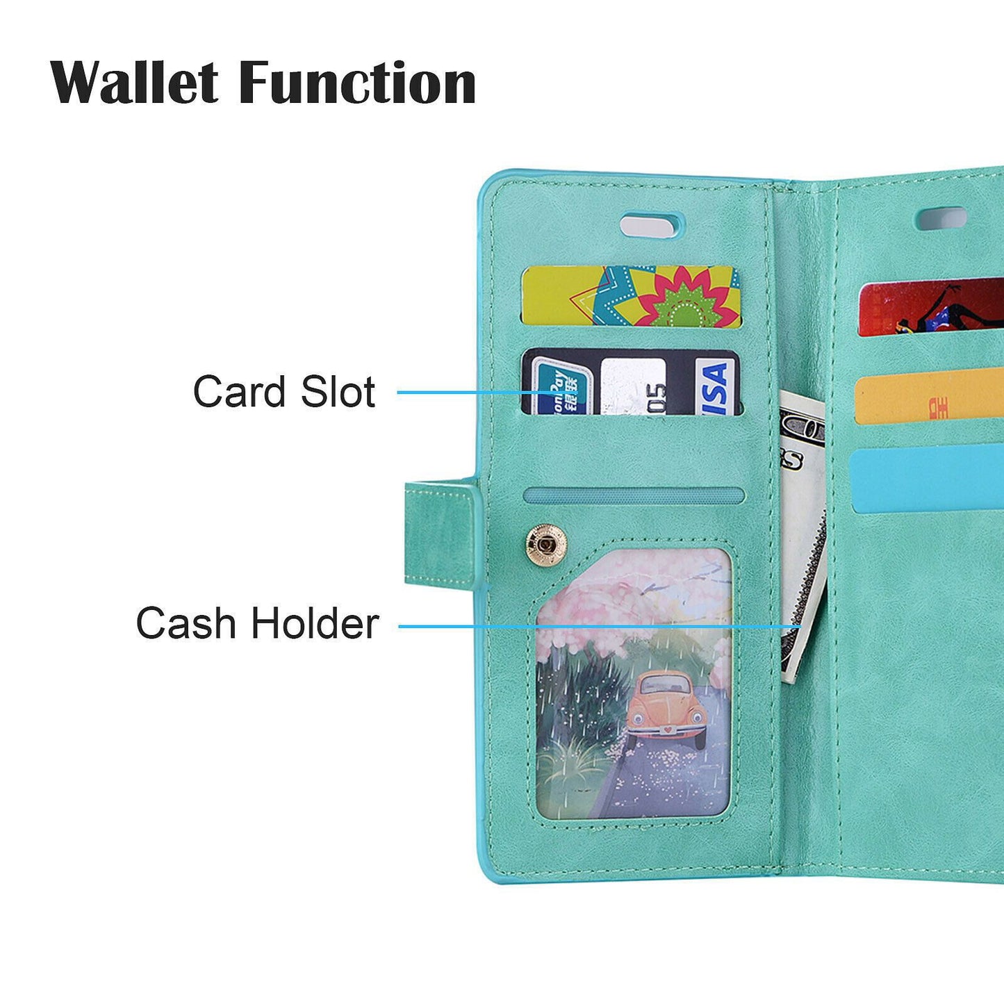 Leather Wallet Card Holder Stand Cover For iPhone - carolay.co